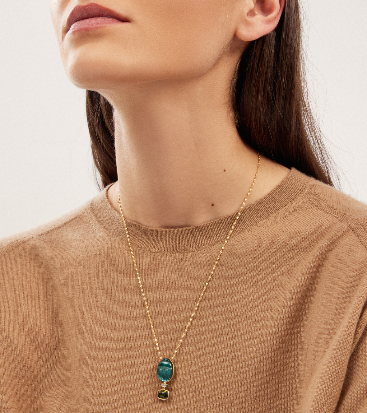 Lito Big Gola Tourmaline Pendant Necklace